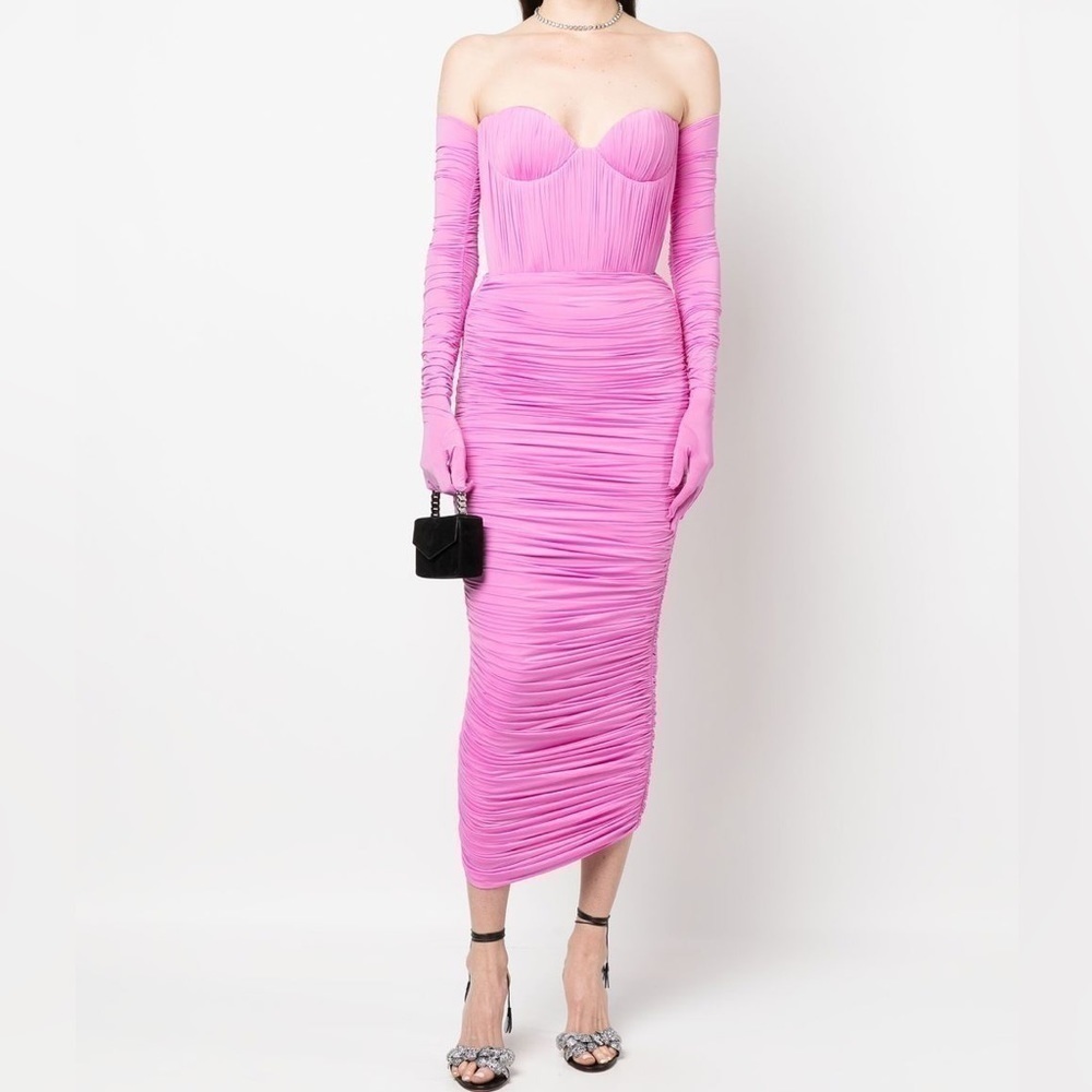 Alex Perry Prescott MIDI Dress Pink - Picture 5 of 9